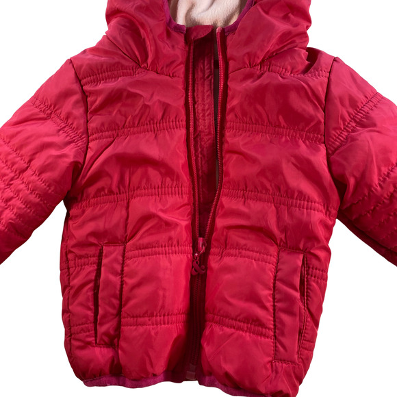 Golf & Baby Girl's Hot Pink Puffer Jacket with 3D Ears 3-6 months - Picture 3 of 7
